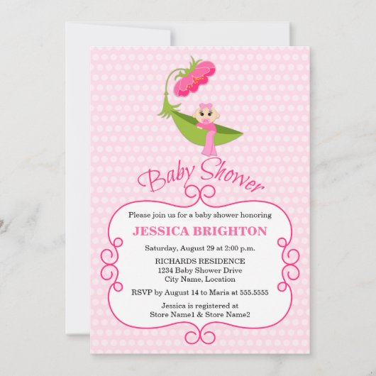 Cute Pea Pod Brown Eyes Baby shower Kaart (Voorkant)