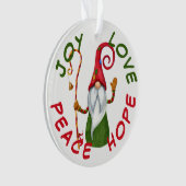 Cute Peace Hope kerst Gnome Ornament (voorkant)