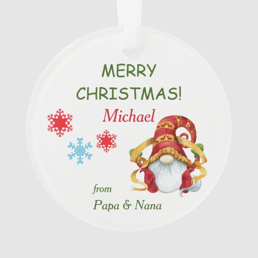 Cute Peace Hope kerst Gnome Ornament (achterkant)