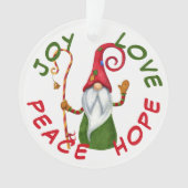 Cute Peace Hope kerst Gnome Ornament (voorkant)