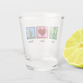 Cute Peace Love Alpaca Shot Glas (Achterkant)