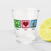 Cute Peace Love Alpaca Shot Glas (Voorkant)