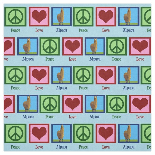 Cute Peace Love Alpaca Stof (Swatch)