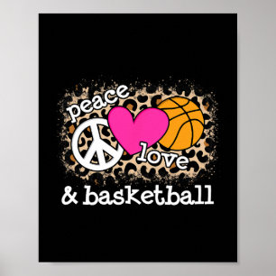 Cute Peace Love Basketball Leopard Print Women Man