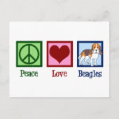 Cute Peace Love Beagles Briefkaart (Voorkant)