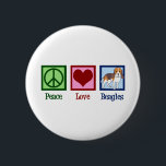 Cute Peace Love Beagles Ronde Button 5,7 Cm<br><div class="desc">Cute Peace Love Beagles gift. Een koel ontwerp van de beagle-hondeneigenaar voor het ras met een vredesteken en een hart. Ik hou van deze mooie honden.</div>