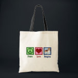 Cute Peace Love Beagles Tote Bag<br><div class="desc">Cute Peace Love Beagles gift. Een koel ontwerp van de beagle-hondeneigenaar voor het ras met een vredesteken en een hart. Ik hou van deze mooie honden.</div>