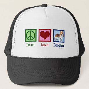 Cute Peace Love Beagles Trucker Pet