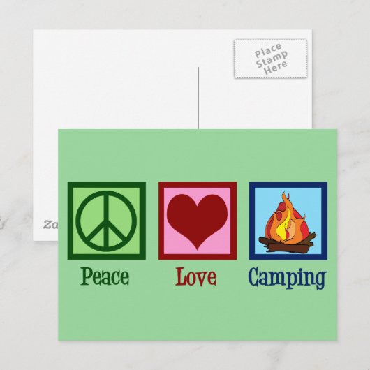 Cute Peace Love Camping Briefkaart (Voorkant / Achterkant)