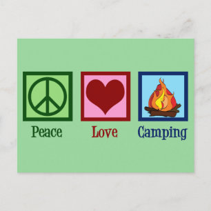 Cute Peace Love Camping Briefkaart