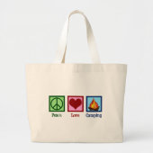 Cute Peace Love Camping Grote Tote Bag (Voorkant)
