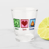 Cute Peace Love Camping Shot Glas (Voorkant)