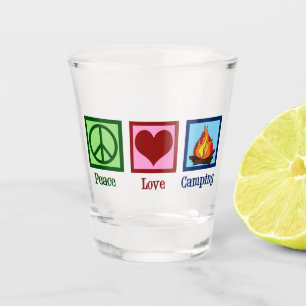 Cute Peace Love Camping Shot Glas