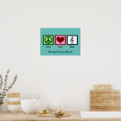 Cute Peace Love Choir Custom Blauwgroen Poster (Keuken)