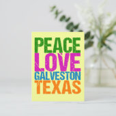 Cute Peace Love Galveston Texas Briefkaart (Staand voorkant)
