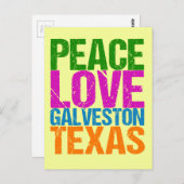 Cute Peace Love Galveston Texas Briefkaart (Voorkant / Achterkant)