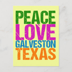 Cute Peace Love Galveston Texas Briefkaart