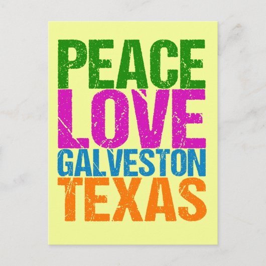 Cute Peace Love Galveston Texas Briefkaart (Voorkant)