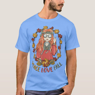 Cute Peace Love Herfst Quote voor Hippie mama die  T-shirt