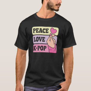 Cute Peace Love K Pop Music Korean Pastel Pink P T-shirt