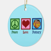 Cute Peace Love Pottery Keramisch Ornament (Links)