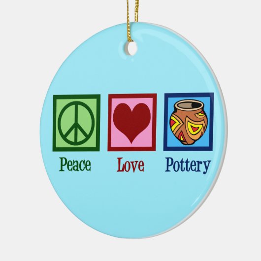 Cute Peace Love Pottery Keramisch Ornament (Links)
