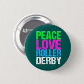 Cute Peace Love Roller Derby Ronde Button 5,7 Cm (Voorkant /achterkant)