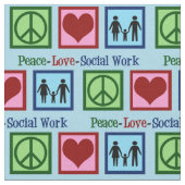 Cute Peace Love Social Work Stof (Close Up)
