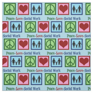 Cute Peace Love Social Work Stof