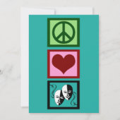 Cute Peace Love Theater Kerstmis Feestdagenkaart (Voorkant)
