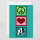 Cute Peace Love Theater Kerstmis Feestdagenkaart (Voorkant / Achterkant)