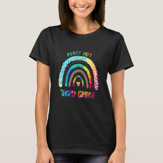 Cute Peace Out 3rd Grade Leopard Rainbow 3rd Grade T-shirt