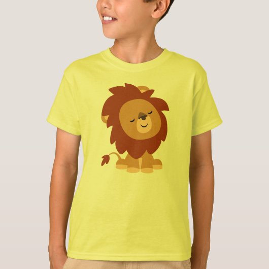 Cute Peaceful Cartoon Lion Children T-Shirt (Voorkant)