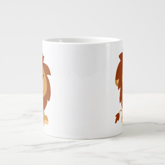 Cute Peaceful Cartoon Lion Jumbo Mok (Voorkant)