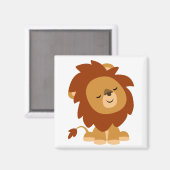 Cute Peaceful Cartoon Lion Magnet (Voorkant / Achterkant)
