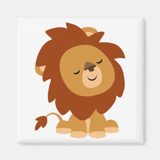 Cute Peaceful Cartoon Lion Magnet (Voorkant)