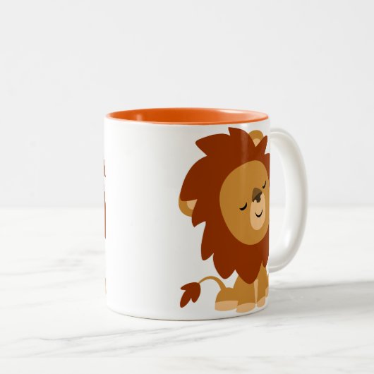 Cute Peaceful Cartoon Lion Mok (Voorkant rechts)