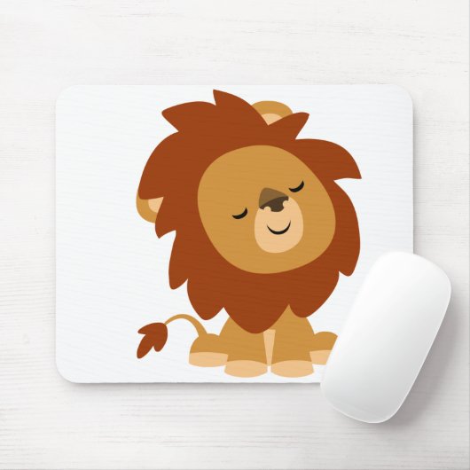 Cute Peaceful Cartoon Lion Mousepad Muismat (Met muis)