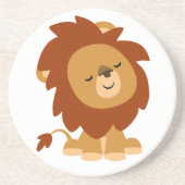 Cute Peaceful Cartoon Lion Onderzetter (Voorkant)
