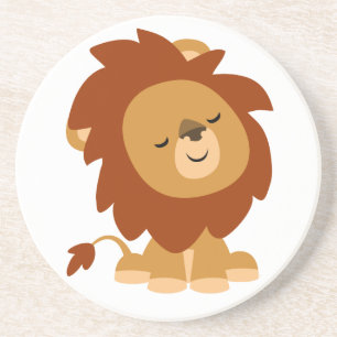 Cute Peaceful Cartoon Lion Onderzetter