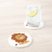 Cute Peaceful Cartoon Lion Onderzetter (Zijkant)