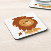 Cute Peaceful Cartoon Lion Onderzetters Set (Linkerzijde)