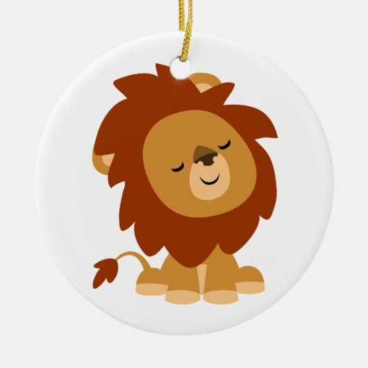 Cute Peaceful Cartoon Lion Ornament (Voorkant)