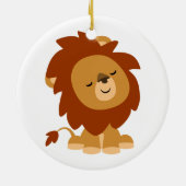 Cute Peaceful Cartoon Lion Ornament (Achterkant)