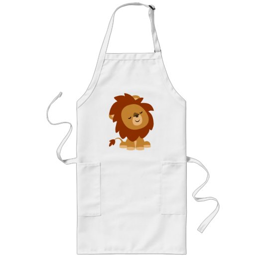 Cute Peaceful Cartoon Lion Schort (Voorkant)
