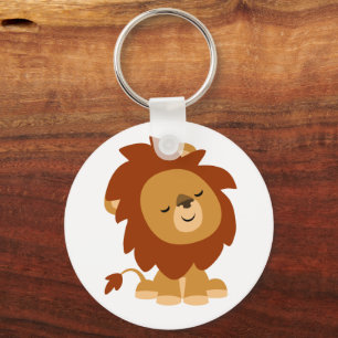 Cute Peaceful Cartoon Lion Sleutelhanger