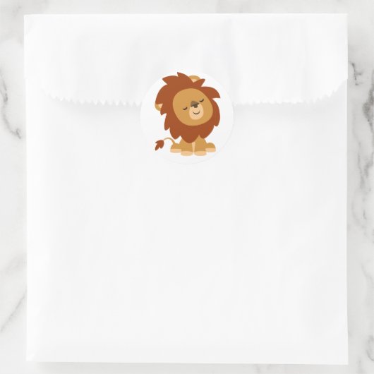 Cute Peaceful Cartoon Lion Sticker (Tas)
