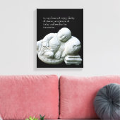 Cute Peaceful Sleeping Young Monk Stone Sculpture Canvas Afdruk (Insitu (Woonkamer))