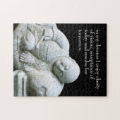 Cute Peaceful Sleeping Young Monk Stone Sculpture Legpuzzel (Horizontaal)