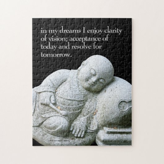 Cute Peaceful Sleeping Young Monk Stone Sculpture Legpuzzel (Verticaal)